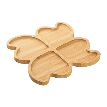 Менажница деревянная ЛЮКС ЦВЕТОК 4 секц