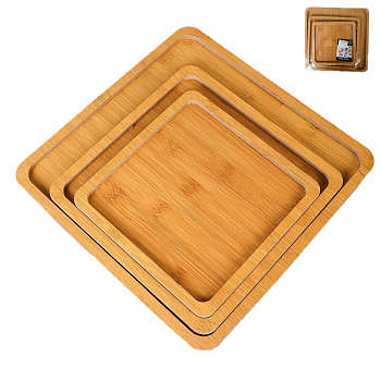 Подносы ДЕРЕВО комплект 3шт 29,5/23,5/19,5 ПРЯМОУГ