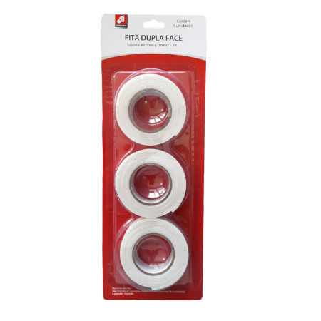 Лента двухсторонняя белая 1.2м (3шт)